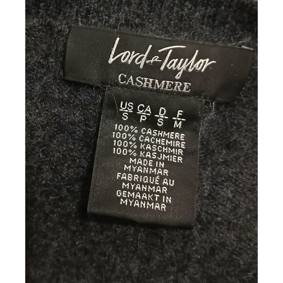Lord and Taylor womens small 100% cashmere sweater lightweight charcoal gray - Picture 7 of 8